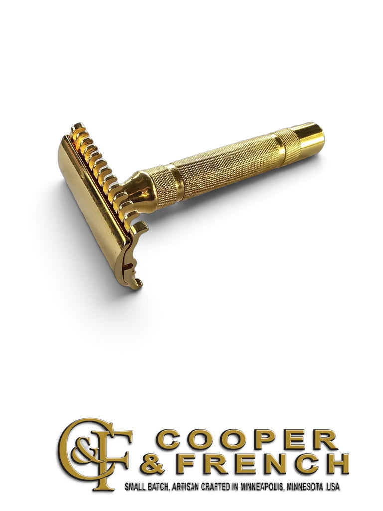 1930s Gillette NEW Common Bar Long Comb Safety Razor – 24K Gold