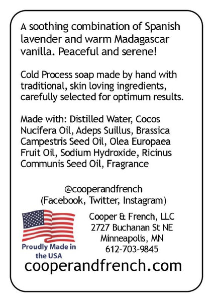 Peaceful Bar Soap - Cooper & French
